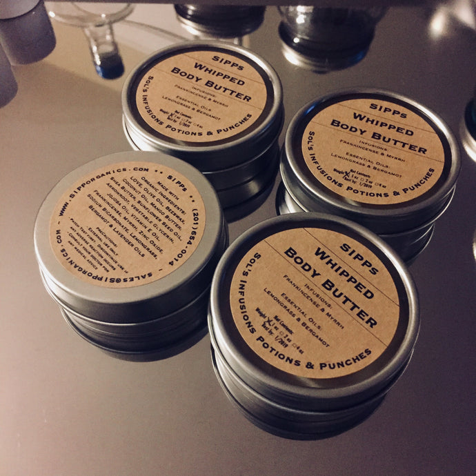 SIPPorganics Organic Skincare Body Butter Frankincense Myrrh Lemongrass Bergamot