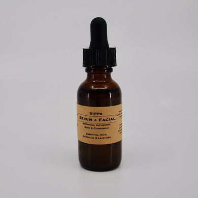 SIPPorganics Organic Skincare Serum Facial Rose Chamomile Geranium Lavender